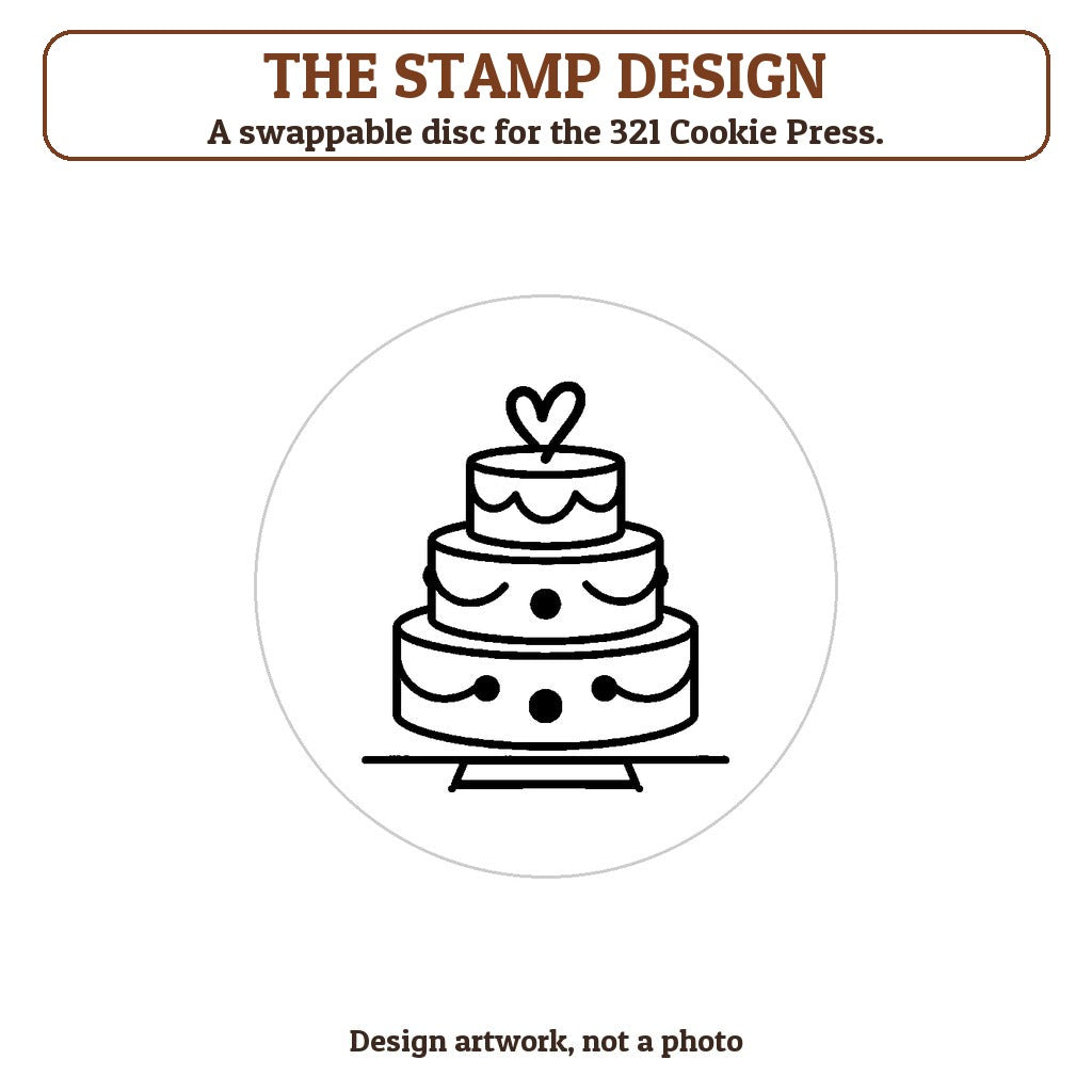 Wedding Cake cookie stamp - the stamp design artwork