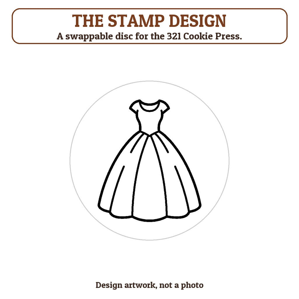 Wedding Dress cookie stamp - the stamp design artwork