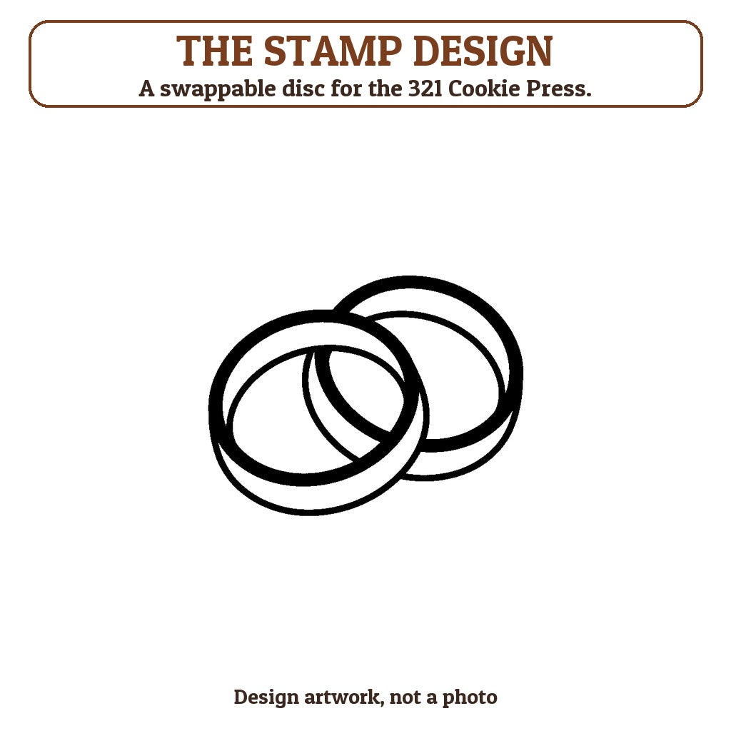 Wedding Rings cookie stamp - the stamp design artwork