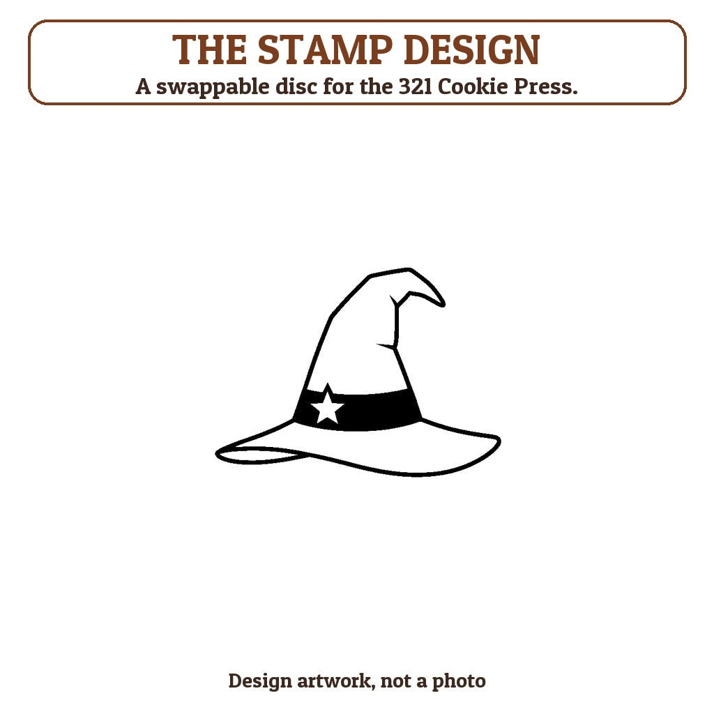 Witch Hat cookie stamp - the stamp design artwork