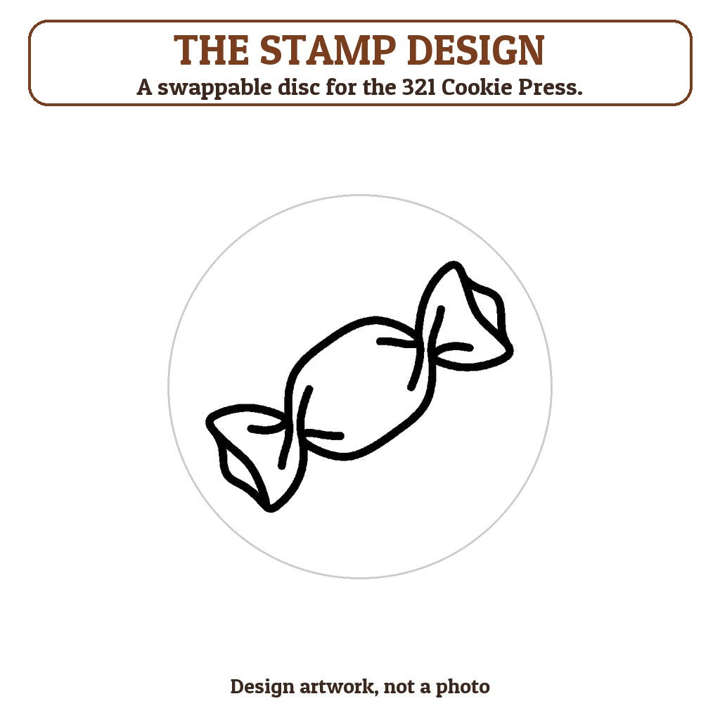 Wrapped Candy cookie stamp - the stamp design artwork