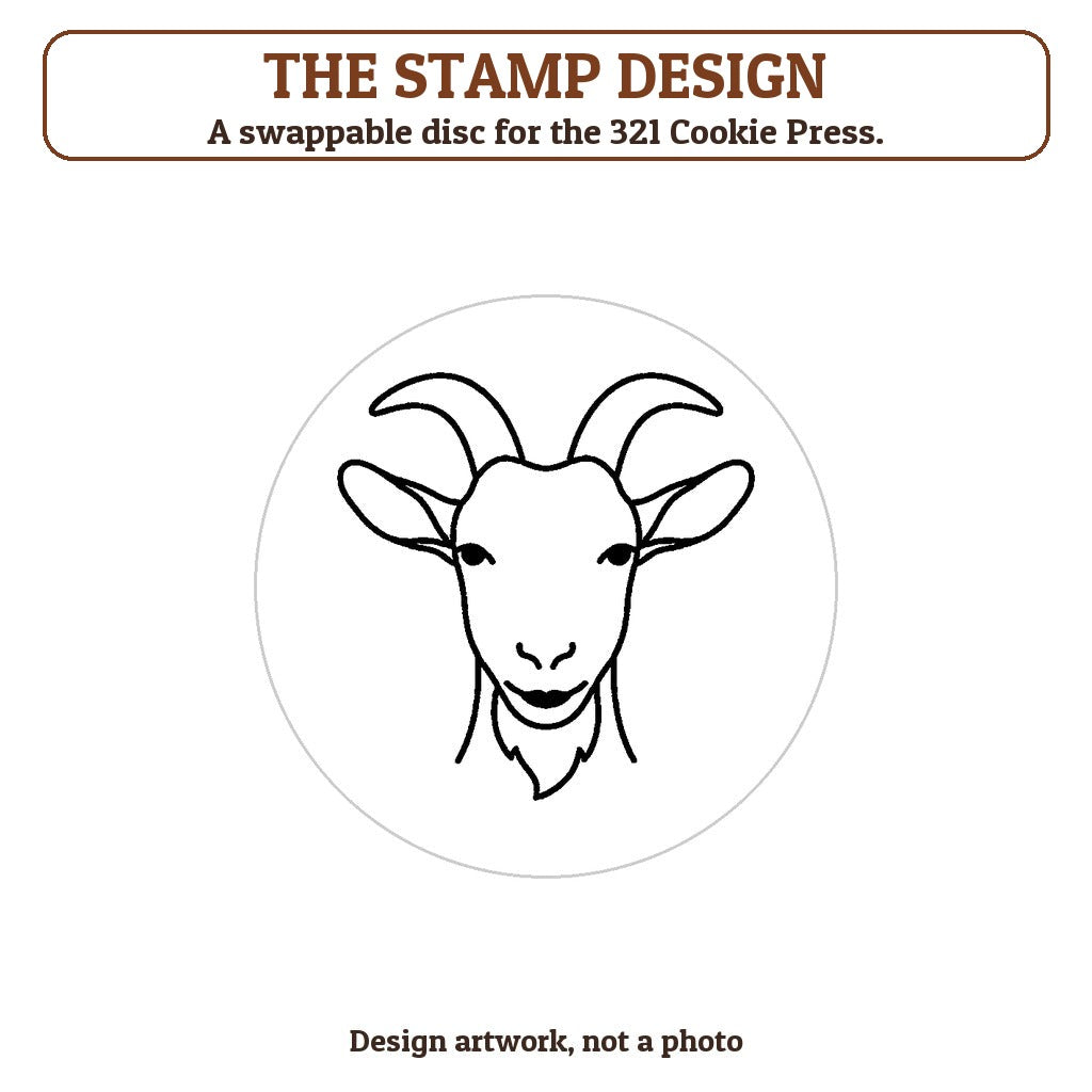 Year of the Goat cookie stamp - the stamp design artwork