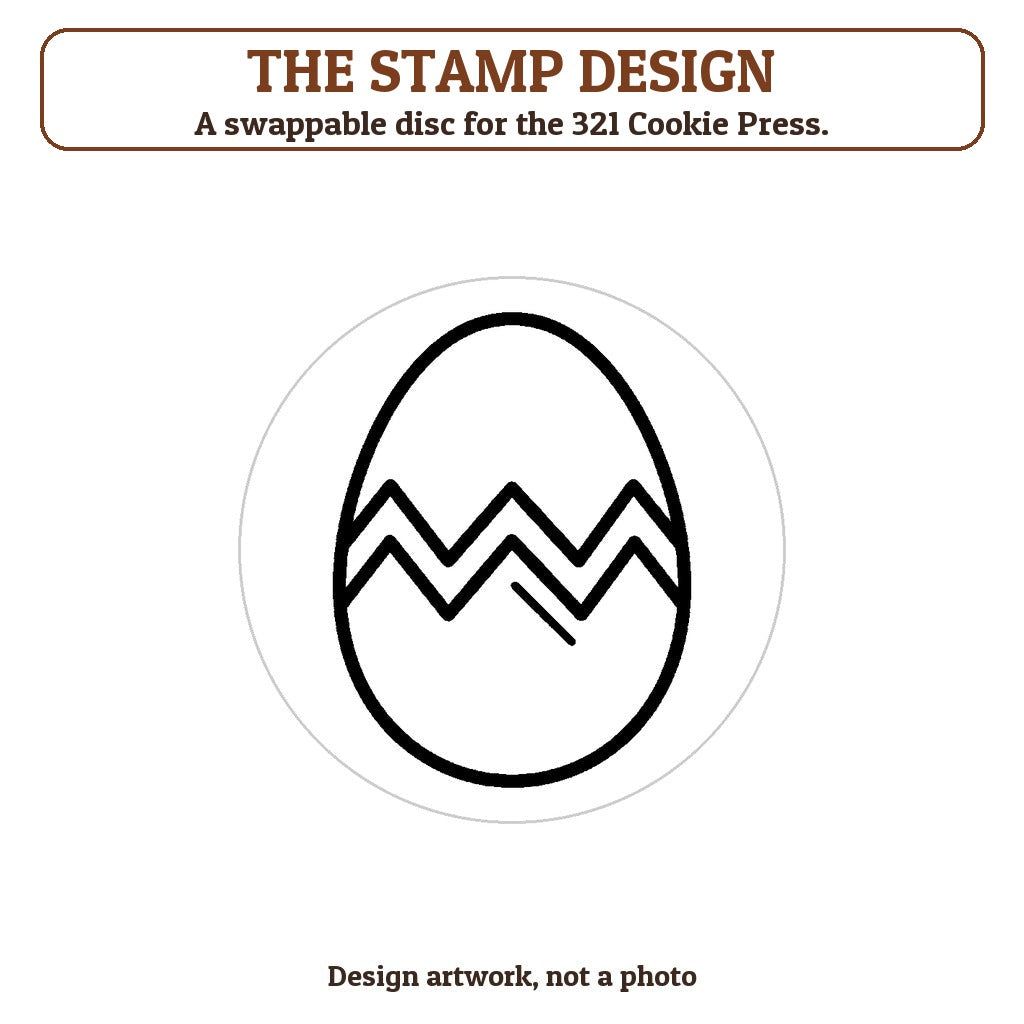 Zigzag Egg cookie stamp - the stamp design artwork