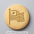 American Flag cookie stamp - cookie mockup, a computer preview, not a real cookie