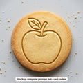 Apple cookie stamp - cookie mockup, a computer preview, not a real cookie