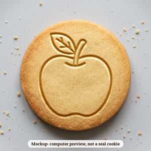 Apple cookie stamp - cookie mockup, a computer preview, not a real cookie
