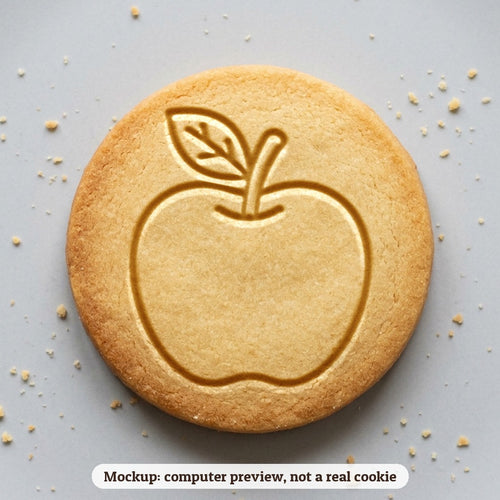Apple cookie stamp - cookie mockup, a computer preview, not a real cookie