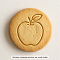 Apple for the Teacher cookie stamp - cookie mockup, a computer preview, not a real cookie