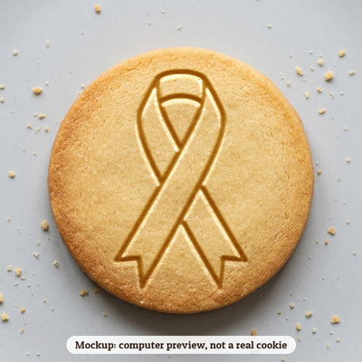 Awareness Ribbon cookie stamp - cookie mockup, a computer preview, not a real cookie