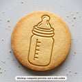 Baby Bottle cookie stamp - cookie mockup, a computer preview, not a real cookie