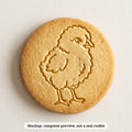 Baby Chick cookie stamp - cookie mockup, a computer preview, not a real cookie
