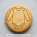 Baby Onesie cookie stamp - cookie mockup, a computer preview, not a real cookie