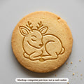 Baby Reindeer cookie stamp - cookie mockup, a computer preview, not a real cookie