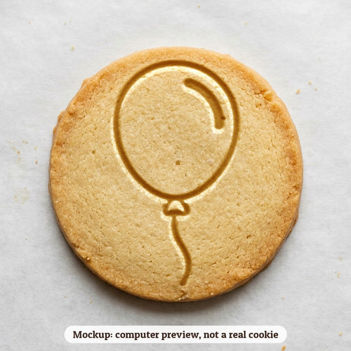 Balloon cookie stamp - cookie mockup, a computer preview, not a real cookie