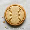 Baseball cookie stamp - cookie mockup, a computer preview, not a real cookie