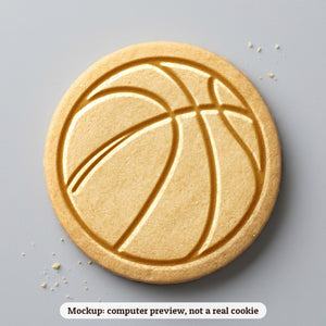 Basketball cookie stamp - cookie mockup, a computer preview, not a real cookie