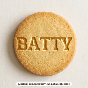 Batty cookie stamp - cookie mockup, a computer preview, not a real cookie