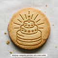 Birthday Cake cookie stamp - cookie mockup, a computer preview, not a real cookie
