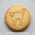 Black Cat cookie stamp - cookie mockup, a computer preview, not a real cookie