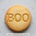 Boo cookie stamp - cookie mockup, a computer preview, not a real cookie