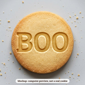 Boo cookie stamp - cookie mockup, a computer preview, not a real cookie