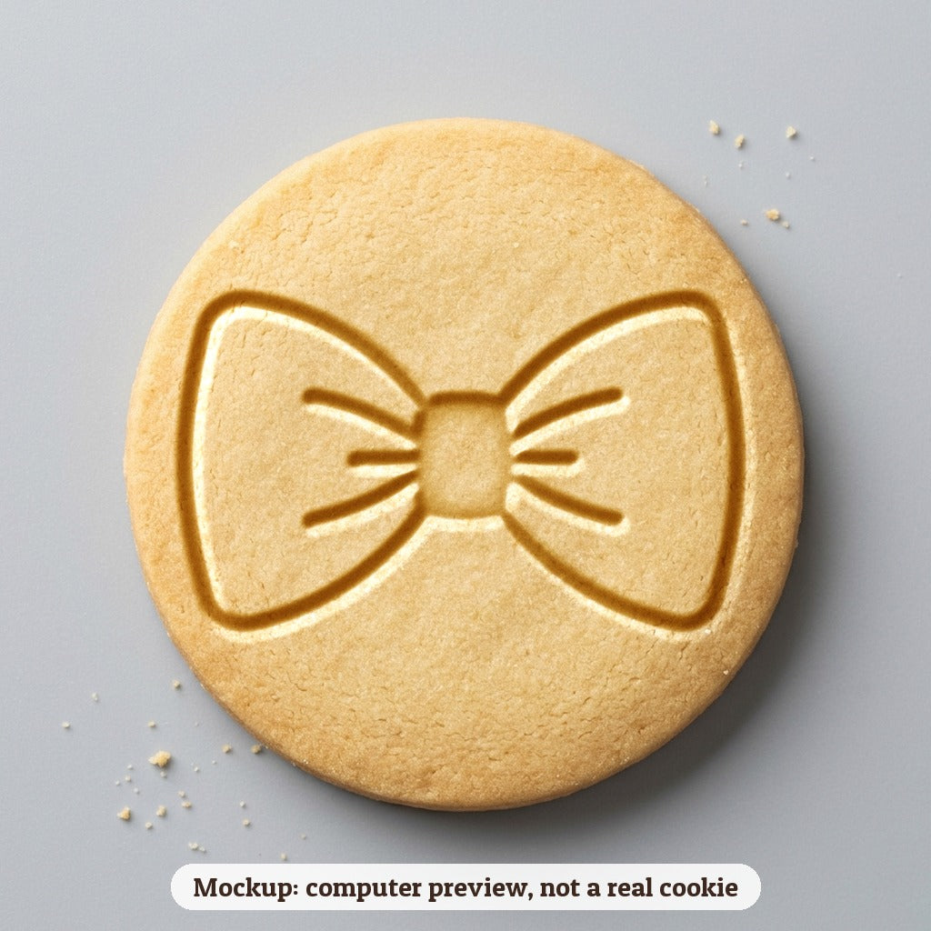 Bow Tie cookie stamp - cookie mockup, a computer preview, not a real cookie