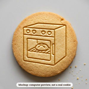 Bun in the Oven cookie stamp - cookie mockup, a computer preview, not a real cookie