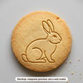 Bunny Silhouette cookie stamp - cookie mockup, a computer preview, not a real cookie