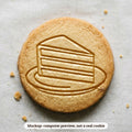 Cake Slice cookie stamp - cookie mockup, a computer preview, not a real cookie