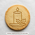 Candle in a Holder cookie stamp - cookie mockup, a computer preview, not a real cookie