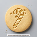 Candy Cane cookie stamp - cookie mockup, a computer preview, not a real cookie