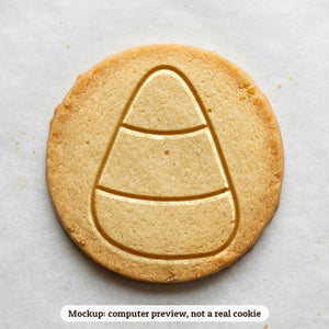 Candy Corn cookie stamp - cookie mockup, a computer preview, not a real cookie