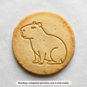 Capybara cookie stamp - cookie mockup, a computer preview, not a real cookie