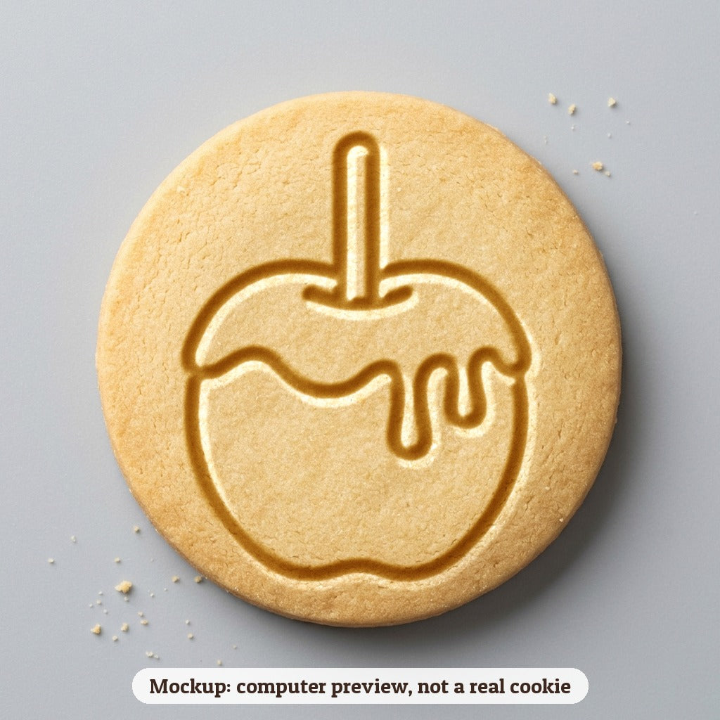 Caramel Apple cookie stamp - cookie mockup, a computer preview, not a real cookie
