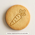 Carrot cookie stamp - cookie mockup, a computer preview, not a real cookie
