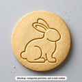 Chocolate Bunny cookie stamp - cookie mockup, a computer preview, not a real cookie