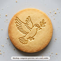 Christmas Dove cookie stamp - cookie mockup, a computer preview, not a real cookie