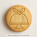 Christmas Pudding cookie stamp - cookie mockup, a computer preview, not a real cookie