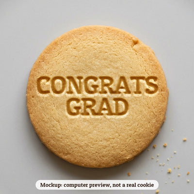 Congrats Grad cookie stamp - cookie mockup, a computer preview, not a real cookie