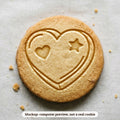 Conversation Heart cookie stamp - cookie mockup, a computer preview, not a real cookie