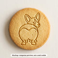 Corgi cookie stamp - cookie mockup, a computer preview, not a real cookie