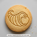 Cornucopia cookie stamp - cookie mockup, a computer preview, not a real cookie