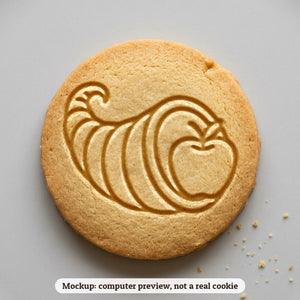 Cornucopia cookie stamp - cookie mockup, a computer preview, not a real cookie