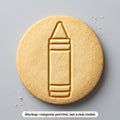 Crayon cookie stamp - cookie mockup, a computer preview, not a real cookie