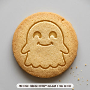 Cute Ghost cookie stamp - cookie mockup, a computer preview, not a real cookie