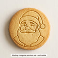 Cute Round Santa cookie stamp - cookie mockup, a computer preview, not a real cookie