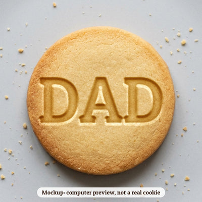 Dad cookie stamp - cookie mockup, a computer preview, not a real cookie