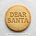 Dear Santa cookie stamp - cookie mockup, a computer preview, not a real cookie
