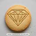 Diamond cookie stamp - cookie mockup, a computer preview, not a real cookie