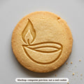 Diya Lamp cookie stamp - cookie mockup, a computer preview, not a real cookie